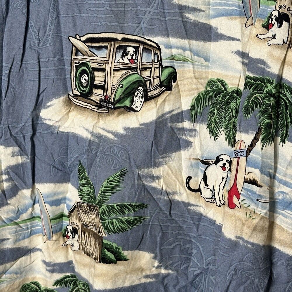 Authentic Big Dogs Vintage 90s Button Up Tank Rayon Size Medium - Picture 5 of 5
